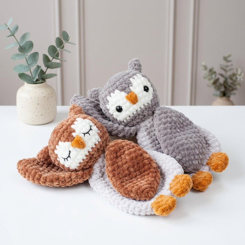 Owl Lovey Crochet Pattern, Soft Owl Snuggler Plush PDF Free Gift