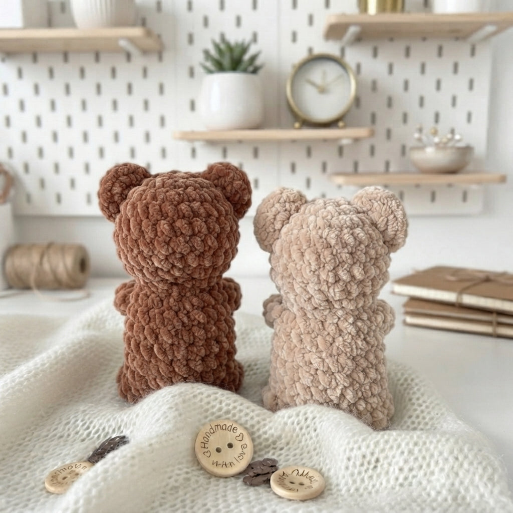 Free Little Bear Crochet Pattern, No-Sew Teddy Bear Amigurumi PDF Download