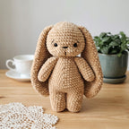Free Long Ear Bunny Crochet Pattern, Cute Plush Rabbit Amigurumi PDF Download