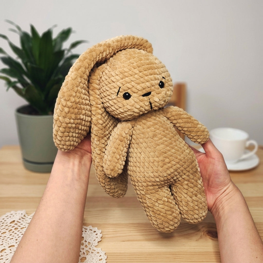 Free Long Ear Bunny Crochet Pattern, Cute Plush Rabbit Amigurumi PDF Download