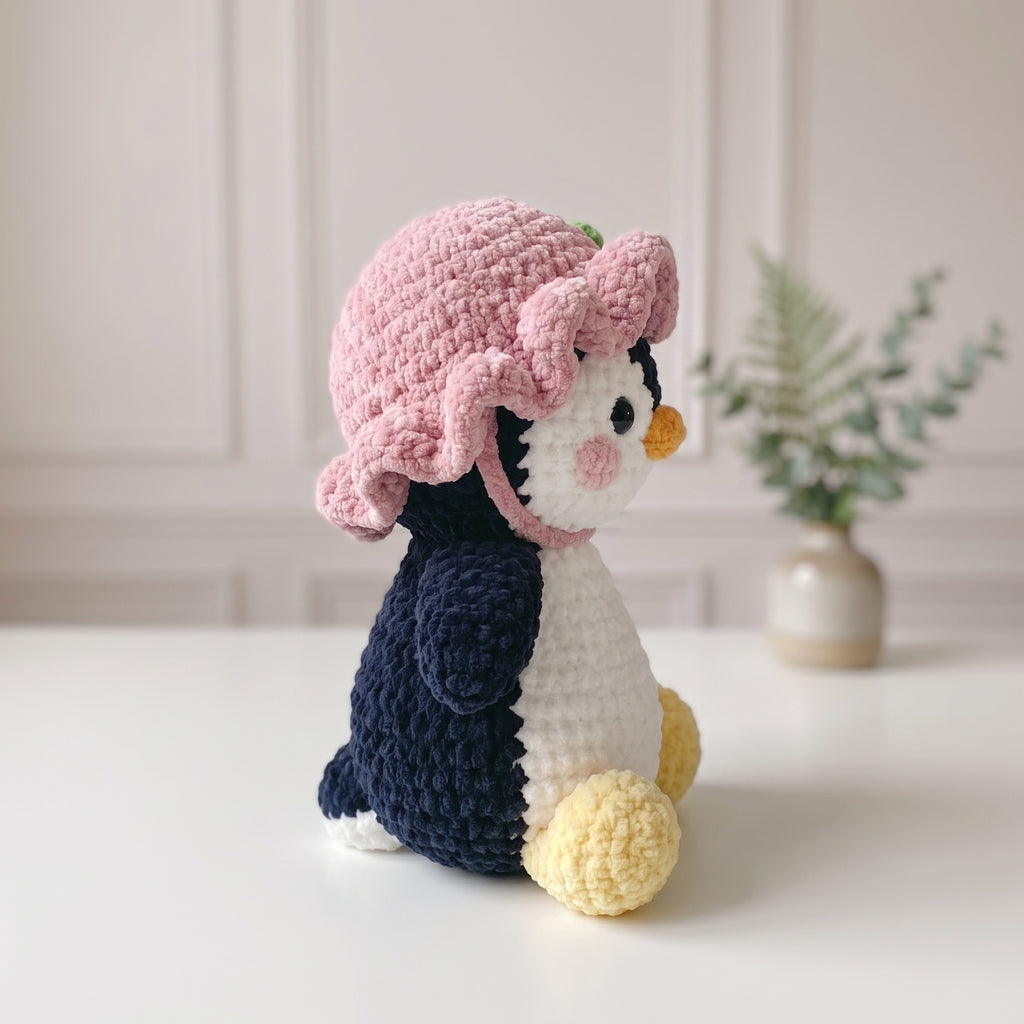 Flower Penguin Crochet Pattern PDF, Cute Penguin Amigurumi Plush