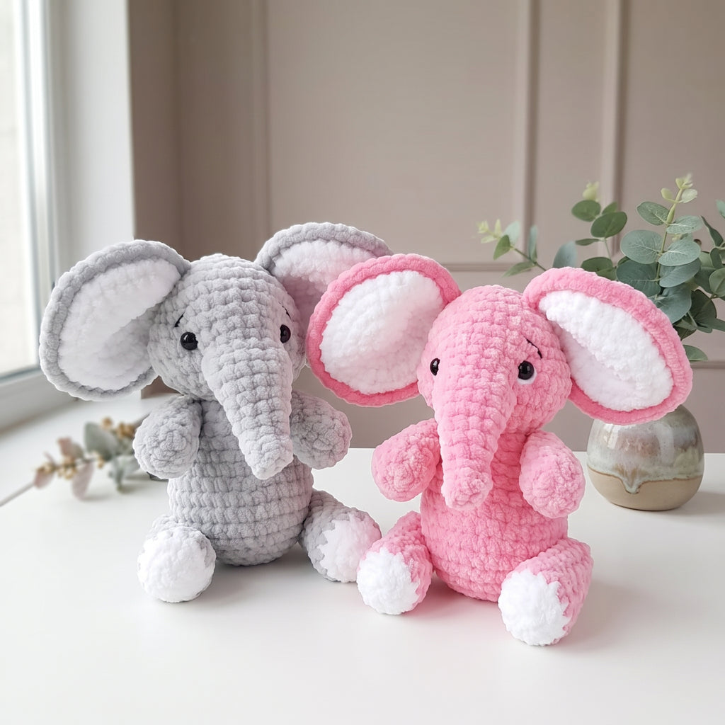 Free Elephant Crochet Pattern, Cute Amigurumi Plush PDF Download
