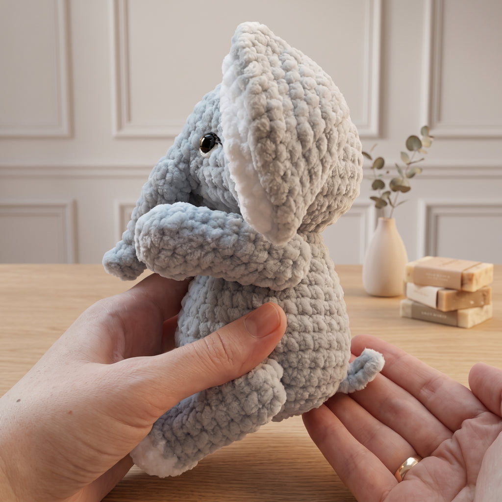 Free Elephant Crochet Pattern, Cute Amigurumi Plush PDF Download