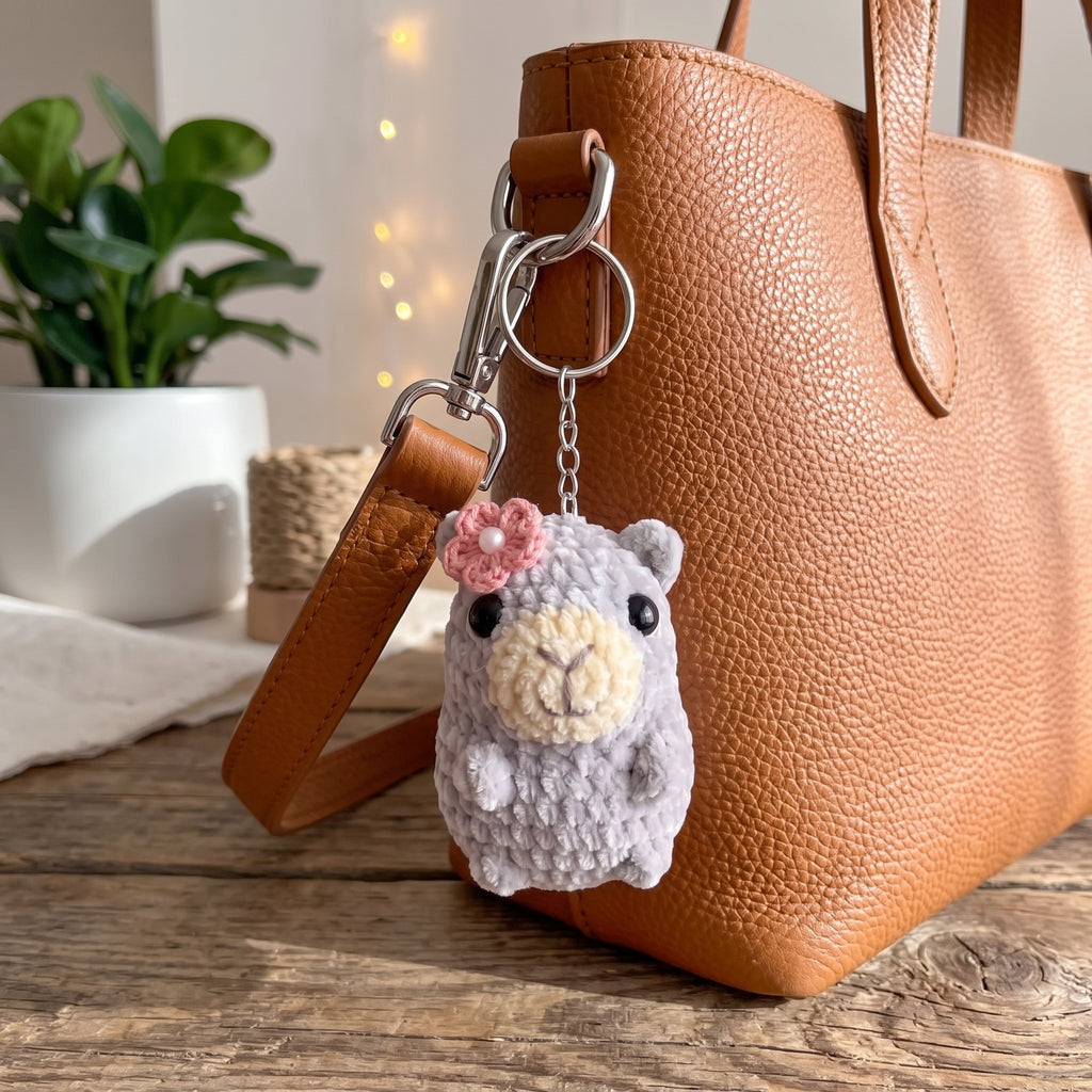 Capybara Keychain Crochet Pattern Bundle – 3 Mini Amigurumi Bag Charm PDF Patterns