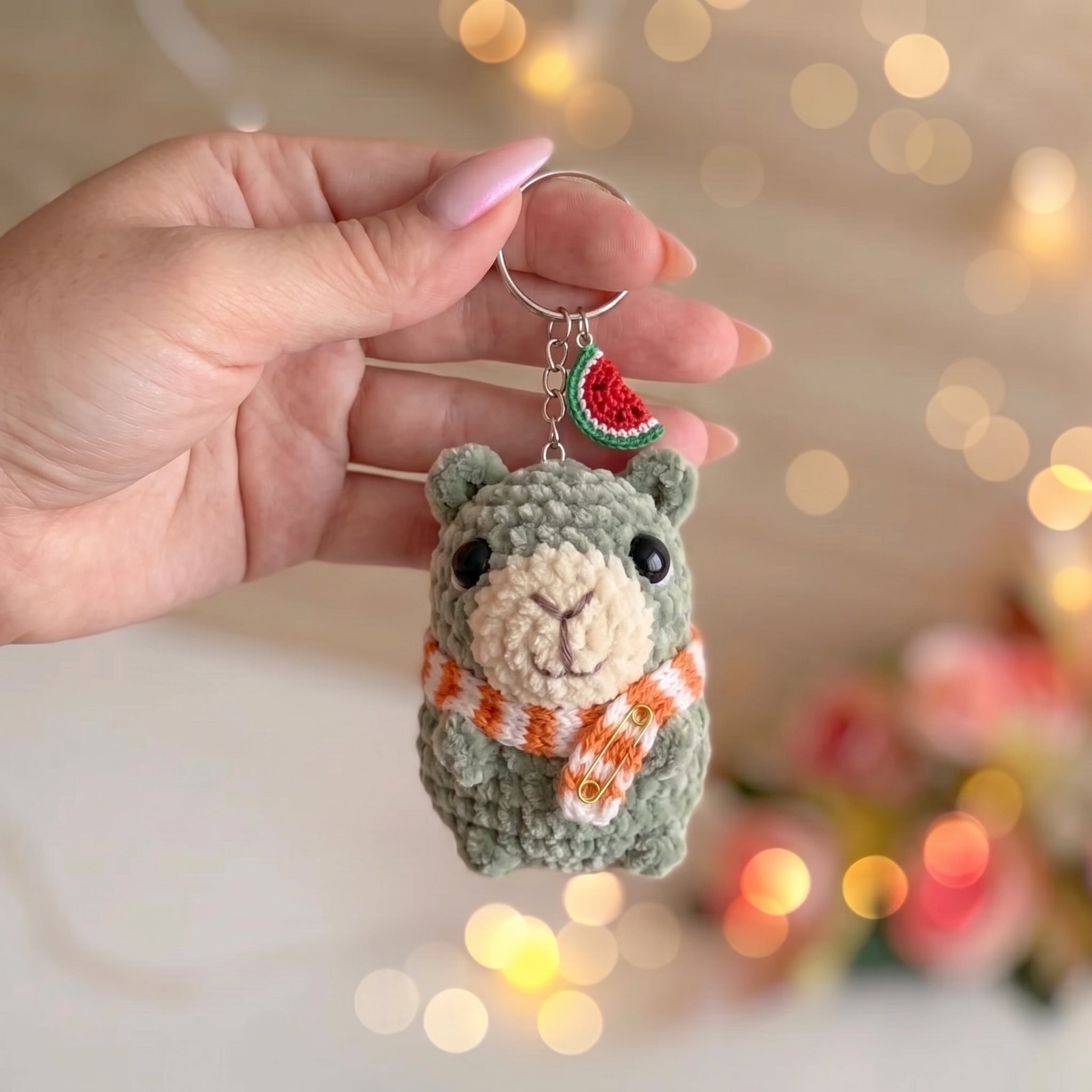 Capybara Keychain Crochet Pattern Bundle – 3 Mini Amigurumi Bag Charm PDF Patterns