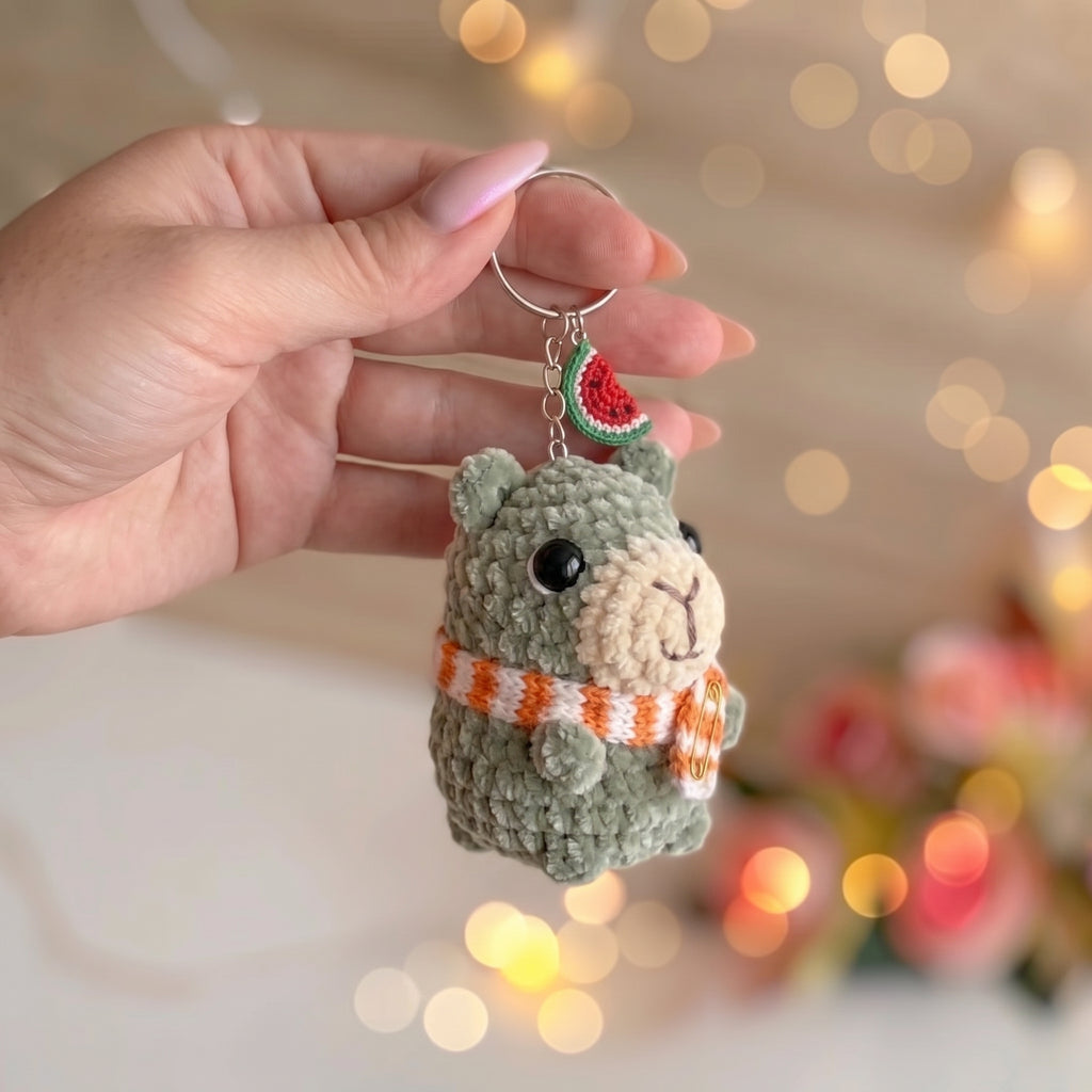 Capybara Keychain Crochet Pattern Bundle – 3 Mini Amigurumi Bag Charm PDF Patterns