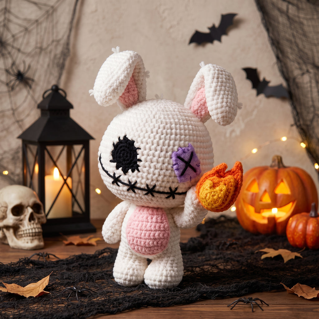 Spooky Ghost Bunny Crochet Pattern PDF – Halloween Amigurumi Plush