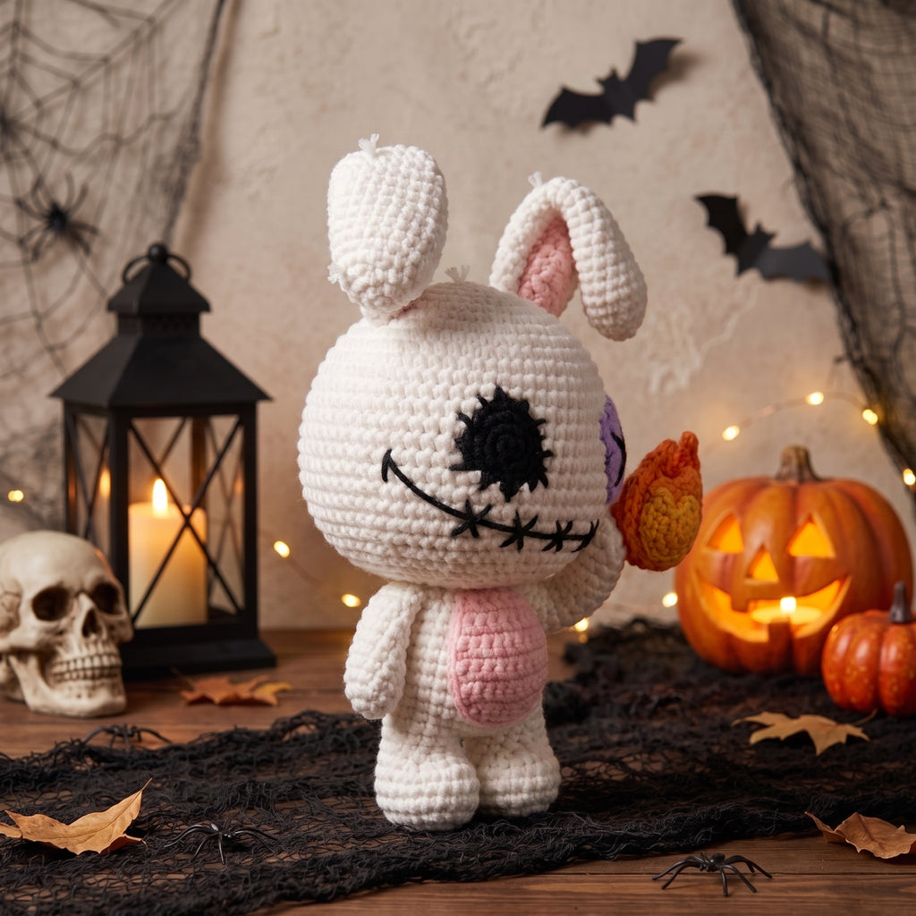 Spooky Ghost Bunny Crochet Pattern PDF – Halloween Amigurumi Plush
