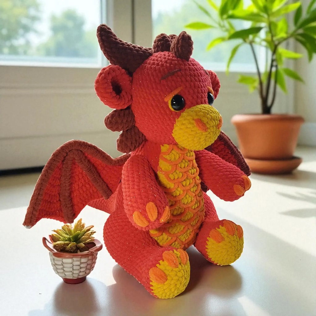 Amigurumi Dragon Crochet Pattern PDF – DIY Plush Tutorial – Digital Download Tutorial