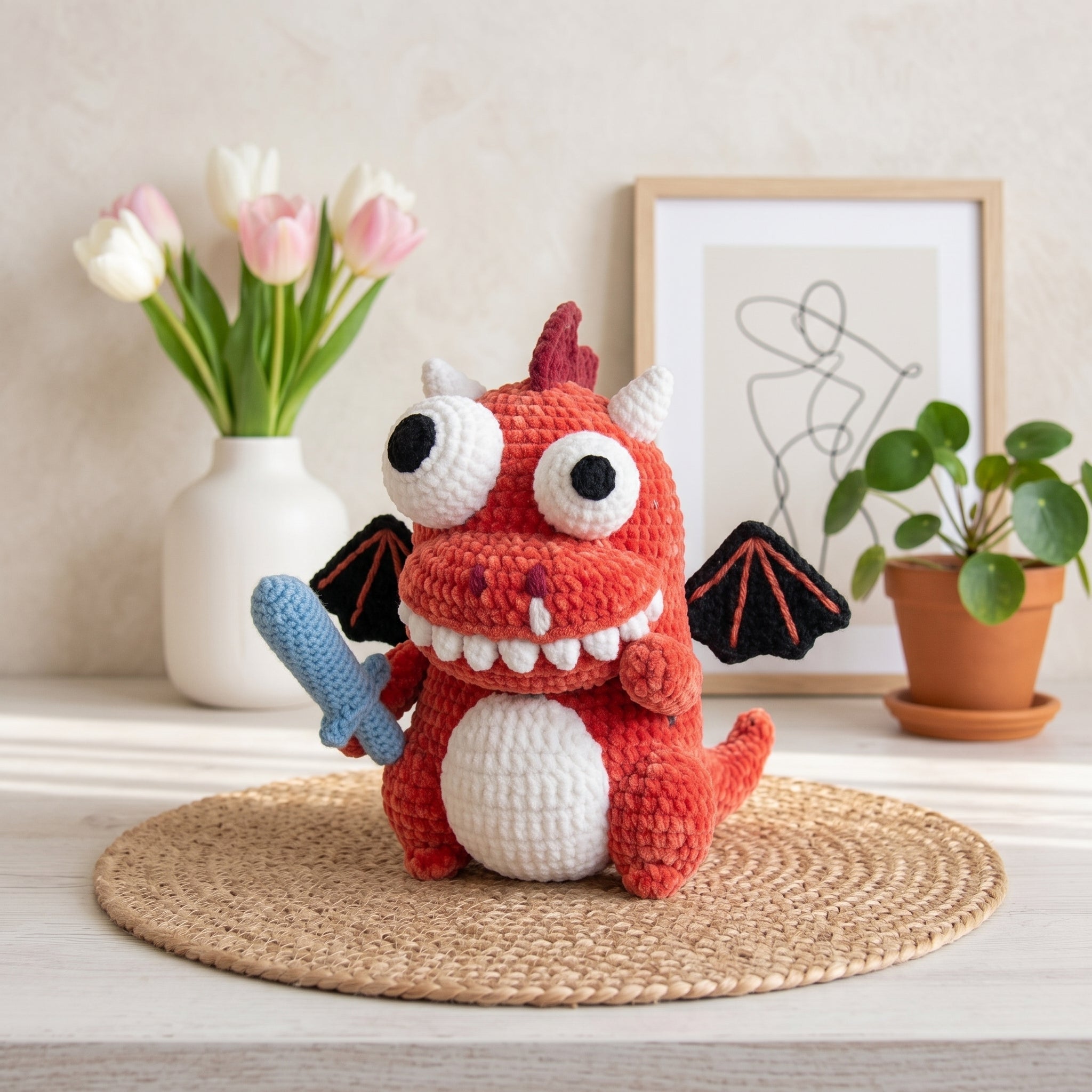 Funny Baby Dragon Crochet Pattern PDF – Cute Dragon Amigurumi Plush