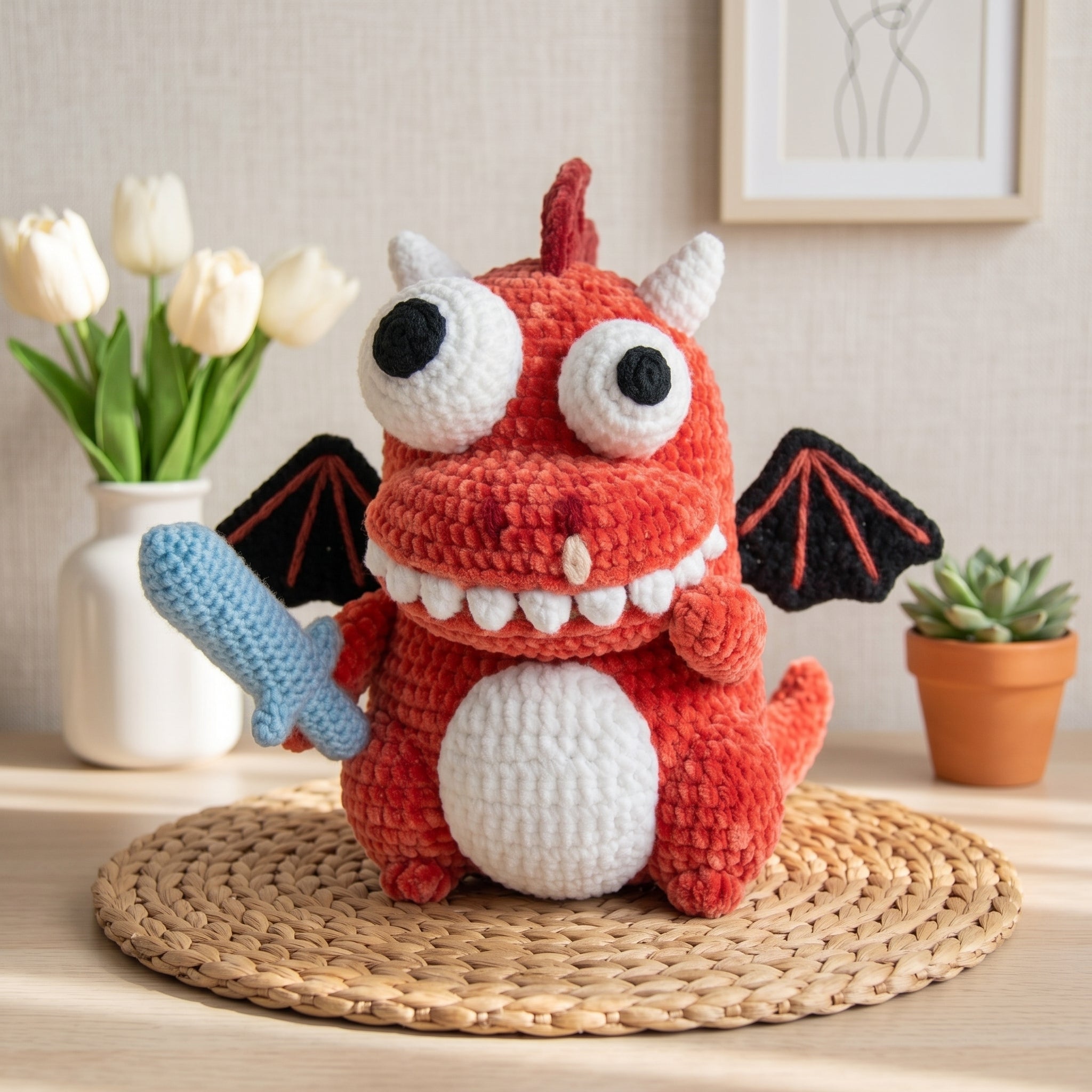 Funny Baby Dragon Crochet Pattern PDF – Cute Dragon Amigurumi Plush