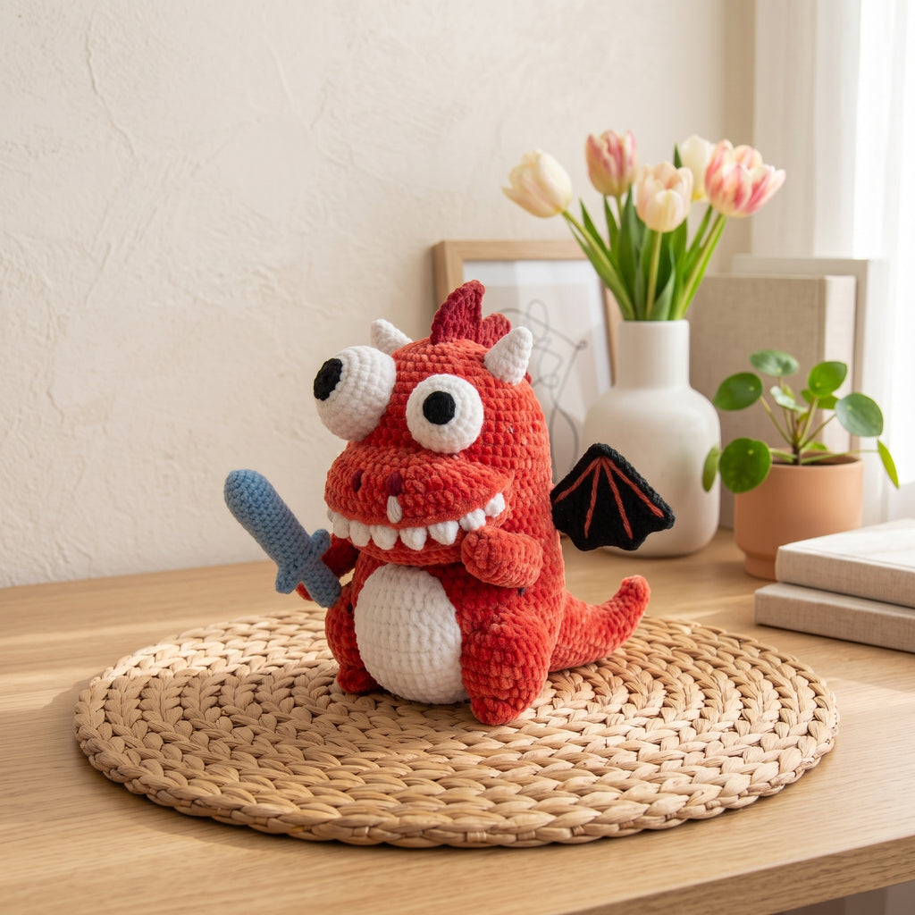 Funny Baby Dragon Crochet Pattern PDF – Cute Dragon Amigurumi Plush