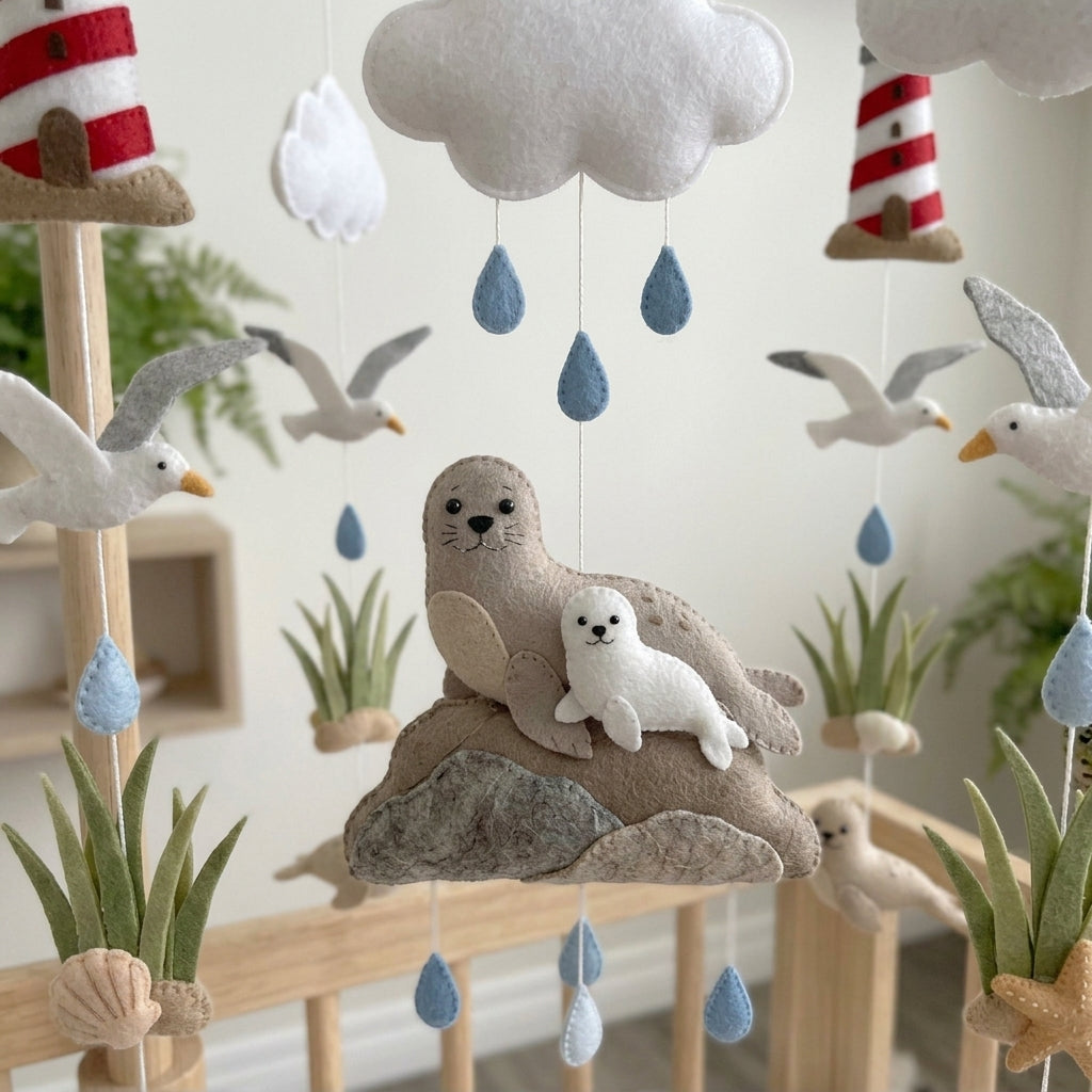 Felt Lighthouse Coast Baby Mobile