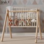 Handmade Custom Woodland Baby Gym | Personalized Wooden Play Gym with Crochet Forest Friends Theme Toys | Neutral Montessori Nursery Decor | Baby Shower Gift
