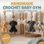 Crochet Dog Baby Gym Toys, Handmade Puppy Play Gym Set, Puppy Nursery Decor, Montessori Baby Activity Gym, Sensory Toy, Newborn Gift