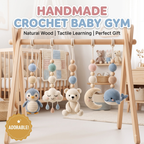 Polar Animal Baby Gym | Crochet Penguin Whale Bear Baby Toys | Montessori Wooden Activity Gym | Arctic Nursery Decor | Newborn Baby Shower Gift
