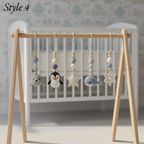 Handmade Custom Polar Baby Gym | Personalized Wooden Play Gym with Crochet Arctic Animals | Montessori Baby Activity Gym | Neutral Nursery Decor & Baby Shower Gift