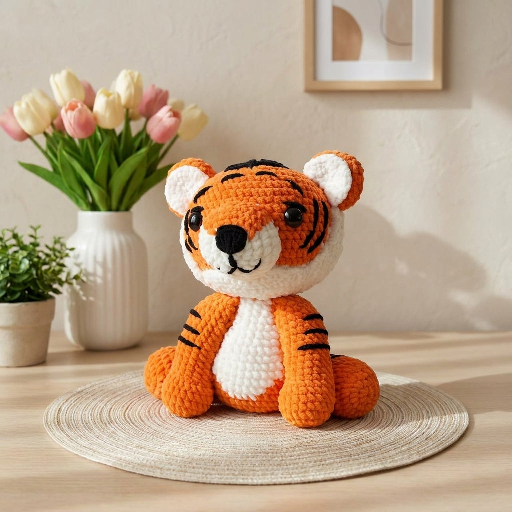Tiger Crochet Pattern PDF, Tiger Amigurumi Pattern, Cute Jungle Animal Crochet Tutorial