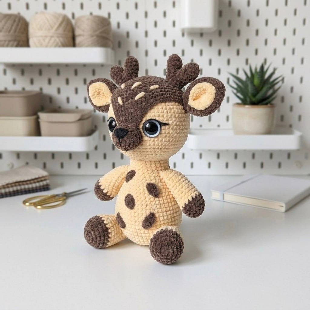 Cute Deer Crochet Pattern PDF – Woodland Fawn Amigurumi Plush
