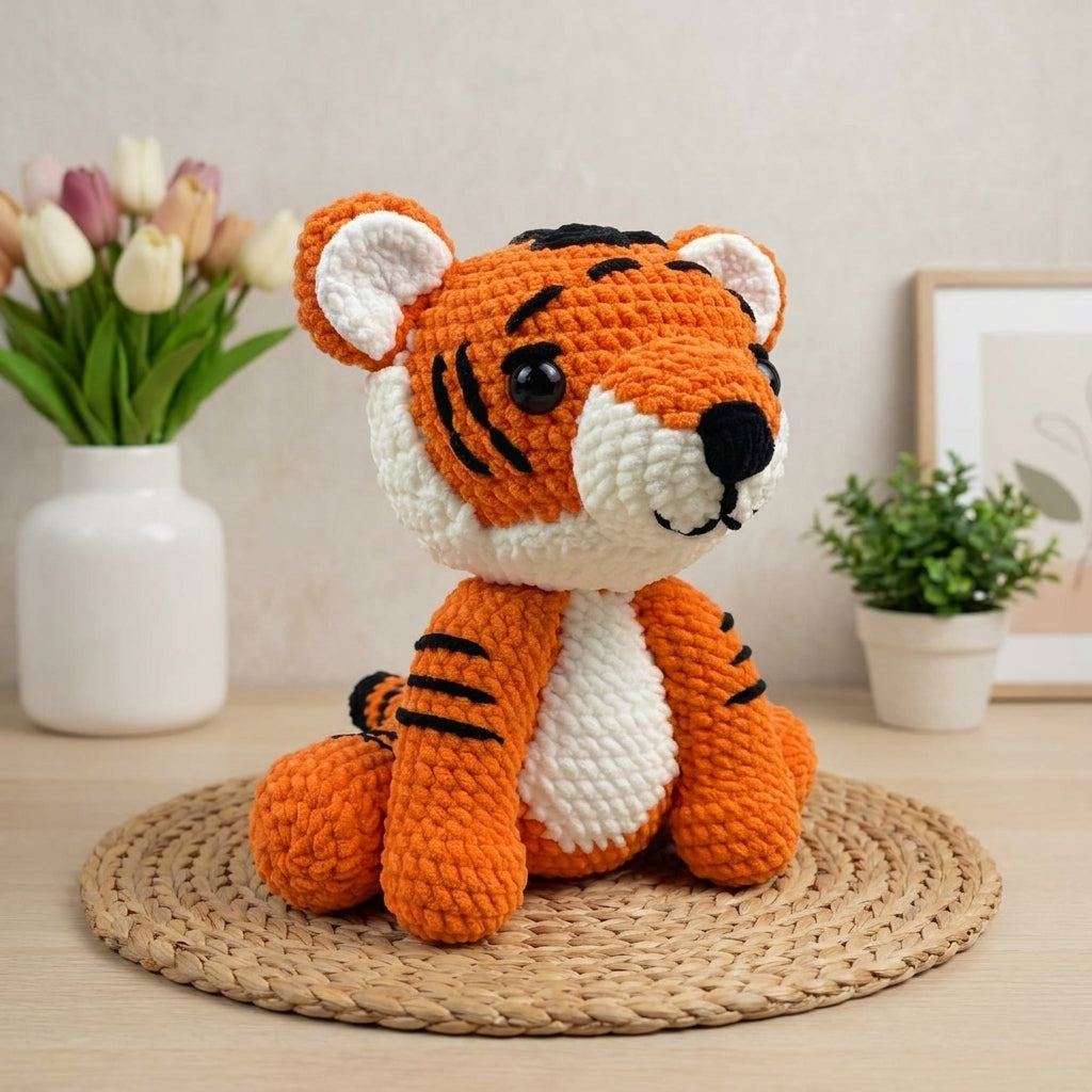 Tiger Crochet Pattern PDF, Tiger Amigurumi Pattern, Cute Jungle Animal Crochet Tutorial