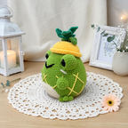 Pineapple Frog Crochet Pattern PDF – Cute Fruit Amigurumi Plush