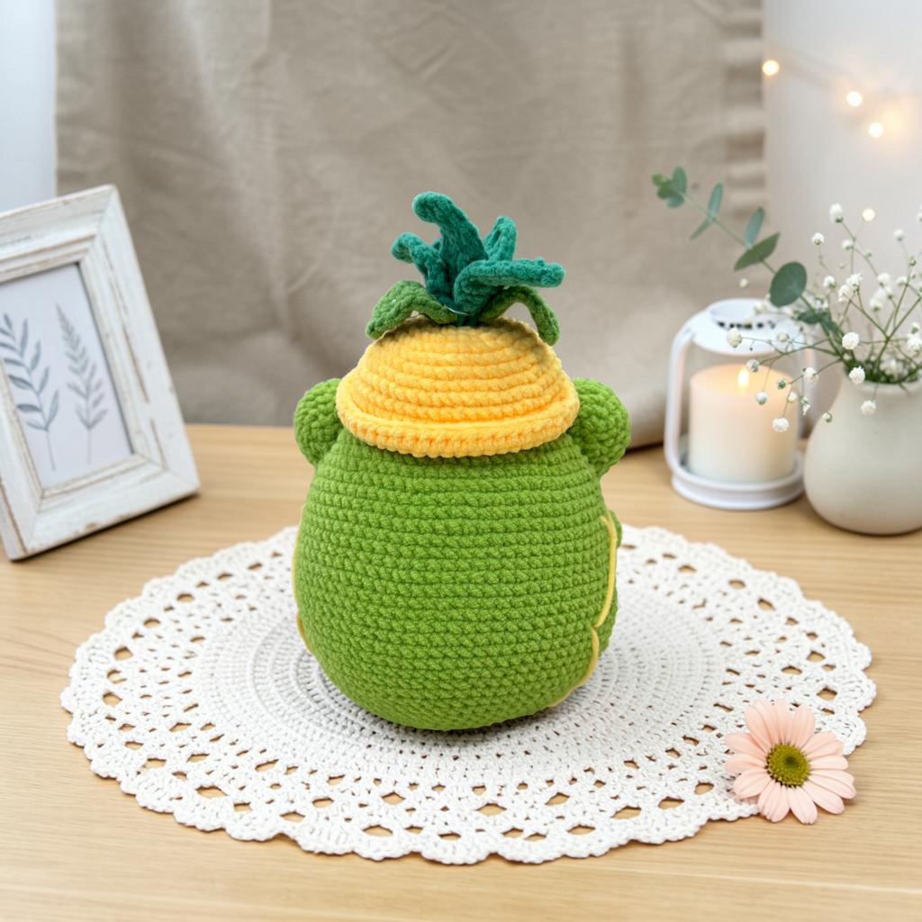 Pineapple Frog Crochet Pattern PDF – Cute Fruit Amigurumi Plush