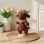 Rustic Highland Cow Crochet Pattern PDF, Cute Cow Amigurumi Pattern, Farm Animal Plush Tutorial