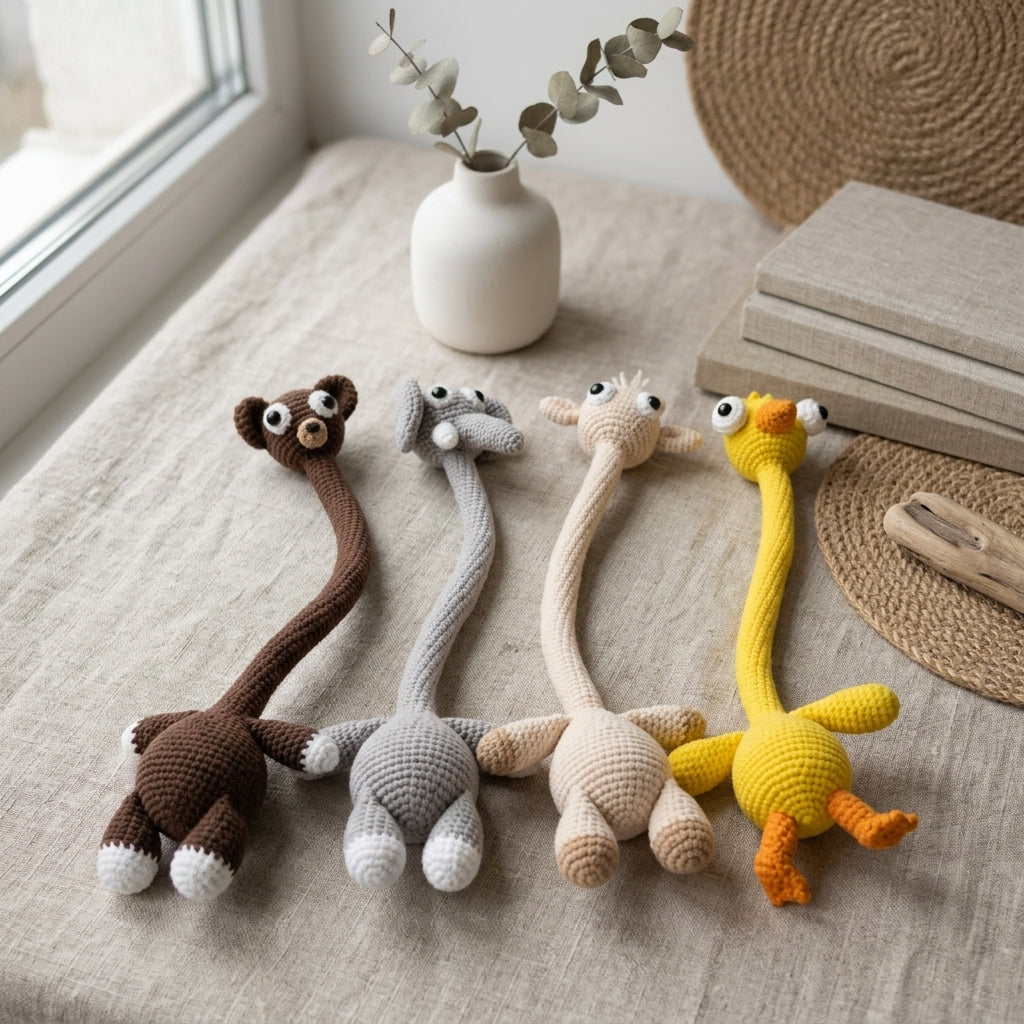 Long Neck Crochet Pattern, Funny Crochet Animal Bundle PDF Pattern, Long Neck Plush Amigurumi