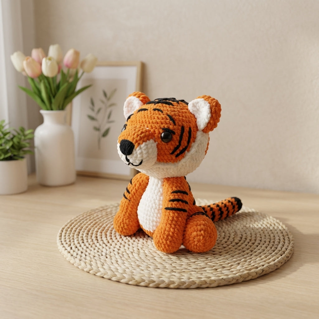 Tiger Crochet Pattern PDF, Tiger Amigurumi Pattern, Cute Jungle Animal Crochet Tutorial