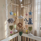 Handmade Felt Woodland Baby Mobile – Forest Nursery Crib Decor