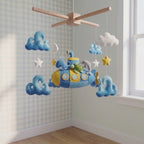 Handmade Felt Submarine Baby Mobile – Whale, Turtle & Dolphin Ocean Nursery Decor