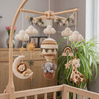 Crochet Safari Baby Mobile, Nursery Crib Mobile Decor
