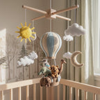 Handmade Felt Australian Animal Baby Mobile – Hot Air Balloon Nursery Decor