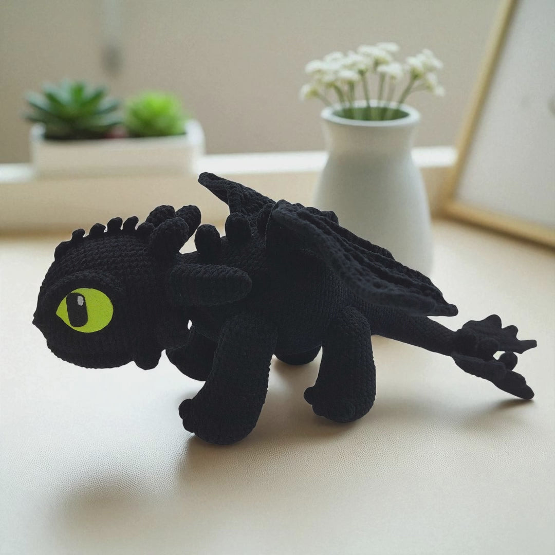 Toothless Dragon Crochet Pattern: Night Fury Amigurumi (PDF Download)