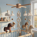 Custom Name Crochet Horse Baby Mobile