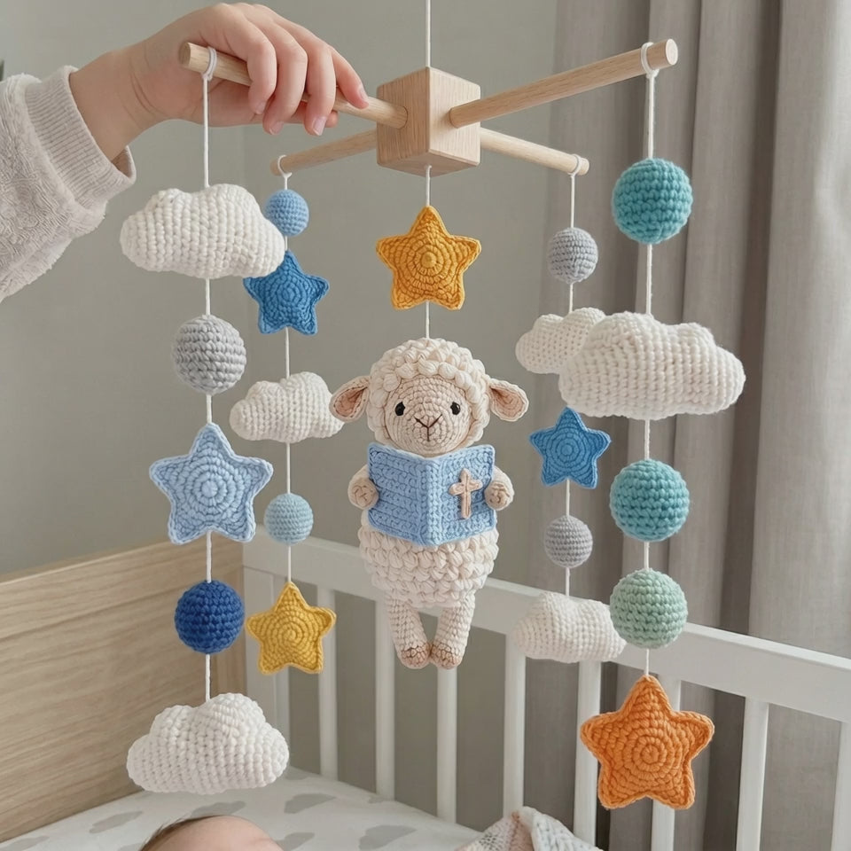 Christian Lamb Crochet Baby Mobile