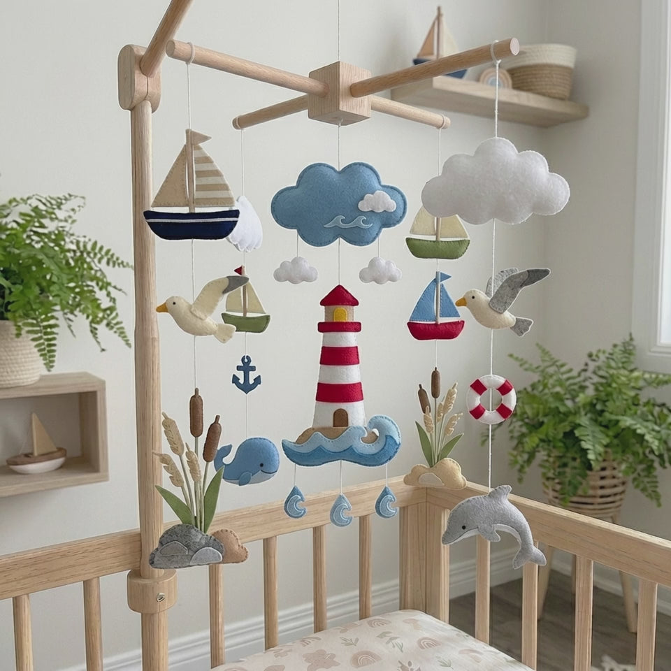 Felt Sailboat Adventure Baby Mobile
