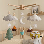 Crochet Dog Baby Mobile, Mountain Camping Crib Mobile