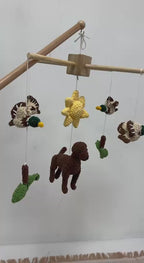 Handmade Dog Hunting Baby Mobile, Duck Hunting Crochet