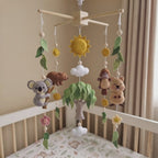 Australian Wildlife Felt Baby Mobile, Handmade Eucalyptus Nursery Crib Decor, Sunshine Baby Shower Gift