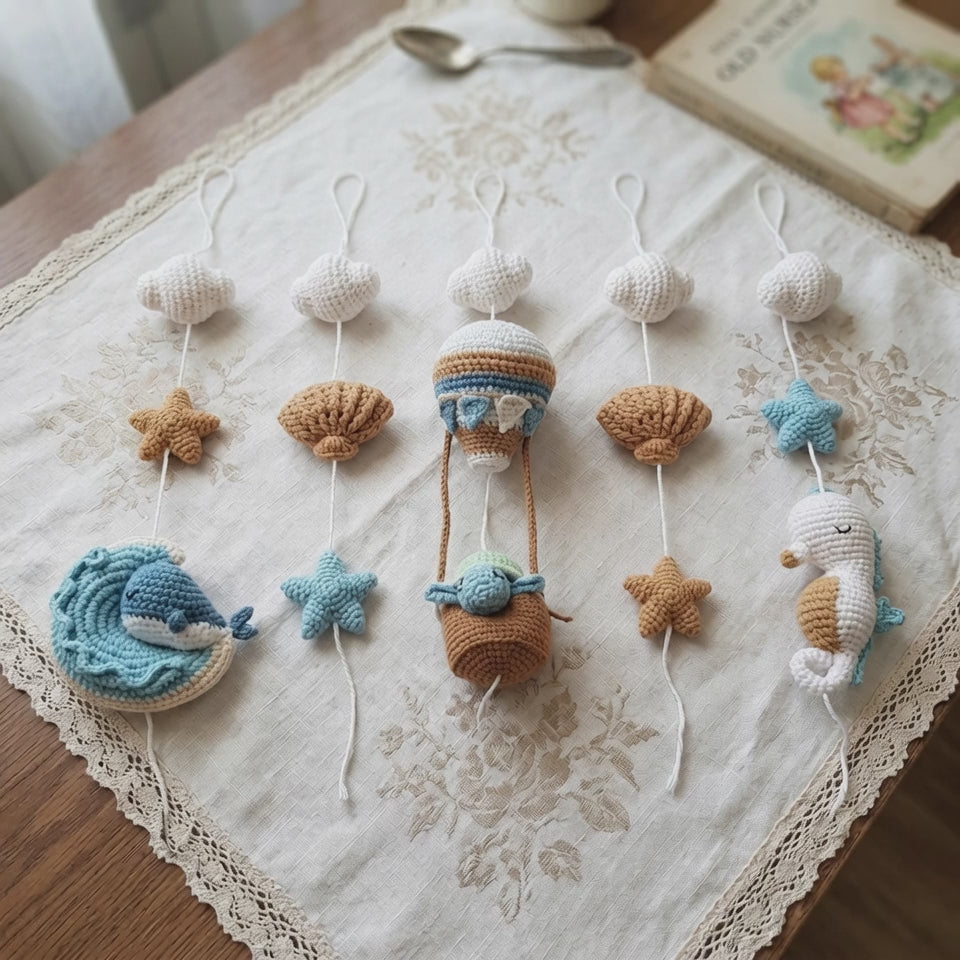 Crochet Ocean Sky Ballon Baby Mobile