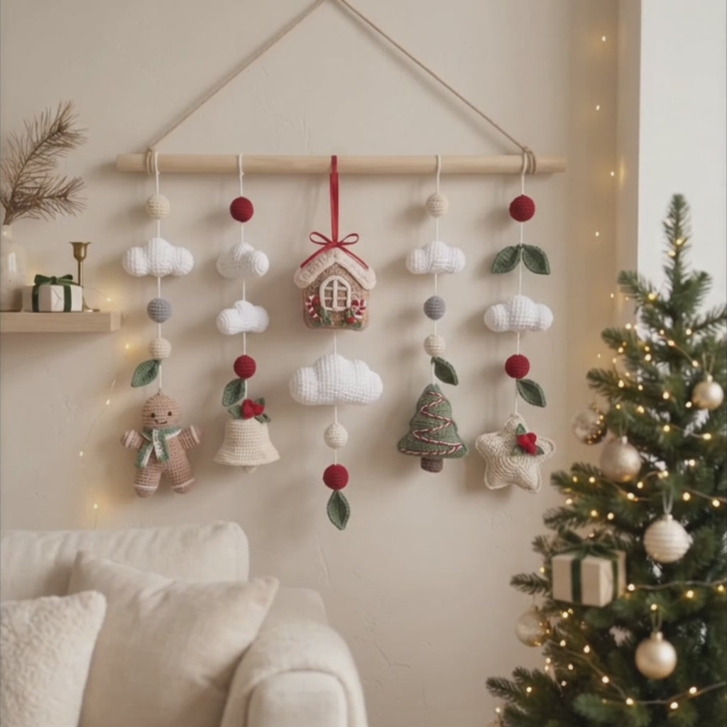 Crochet Christmas Baby Mobile | Nursery Gift