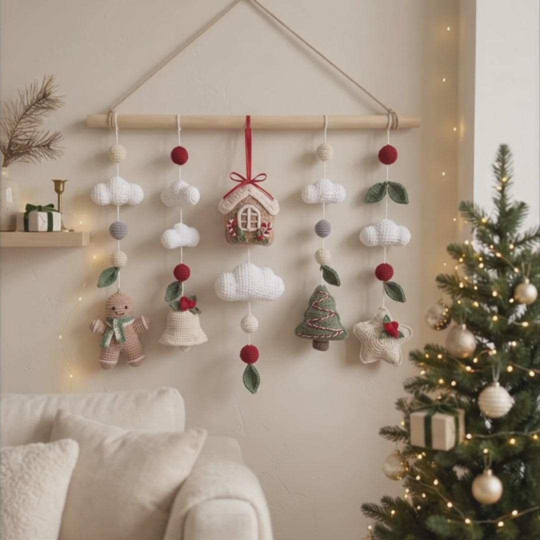 Crochet Christmas Baby Mobile | Nursery Gift