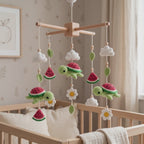 Crochet Turtle Baby Mobile, Watermelon Crib Mobile