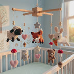 Crochet Woodland  Forest Animals Baby Mobile, Crib Mobile Gift