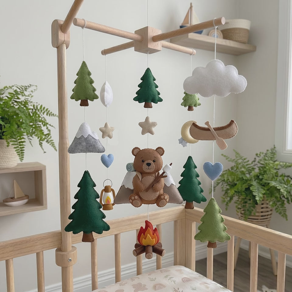 Felt Camping Bear Baby Mobile