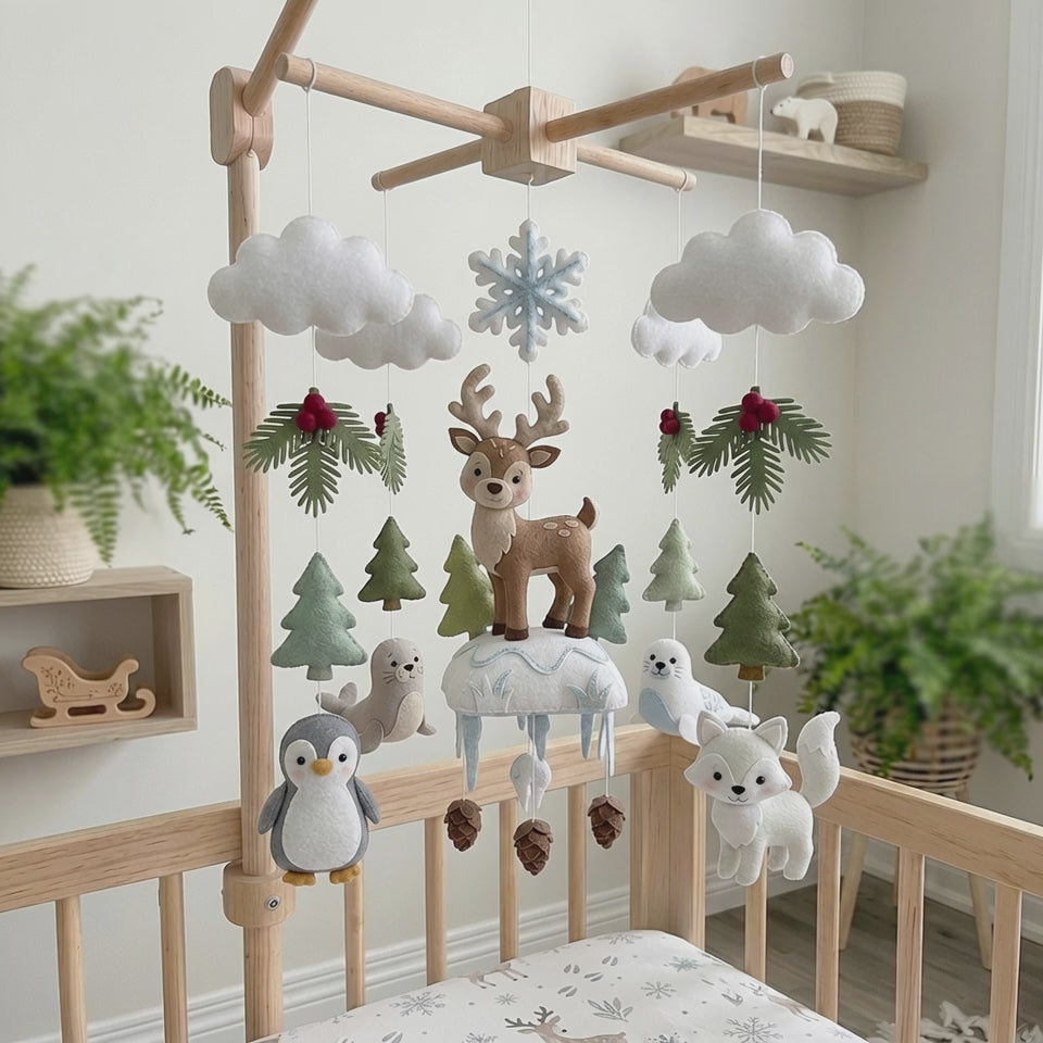 Crochet Winter Woodland Baby Mobile