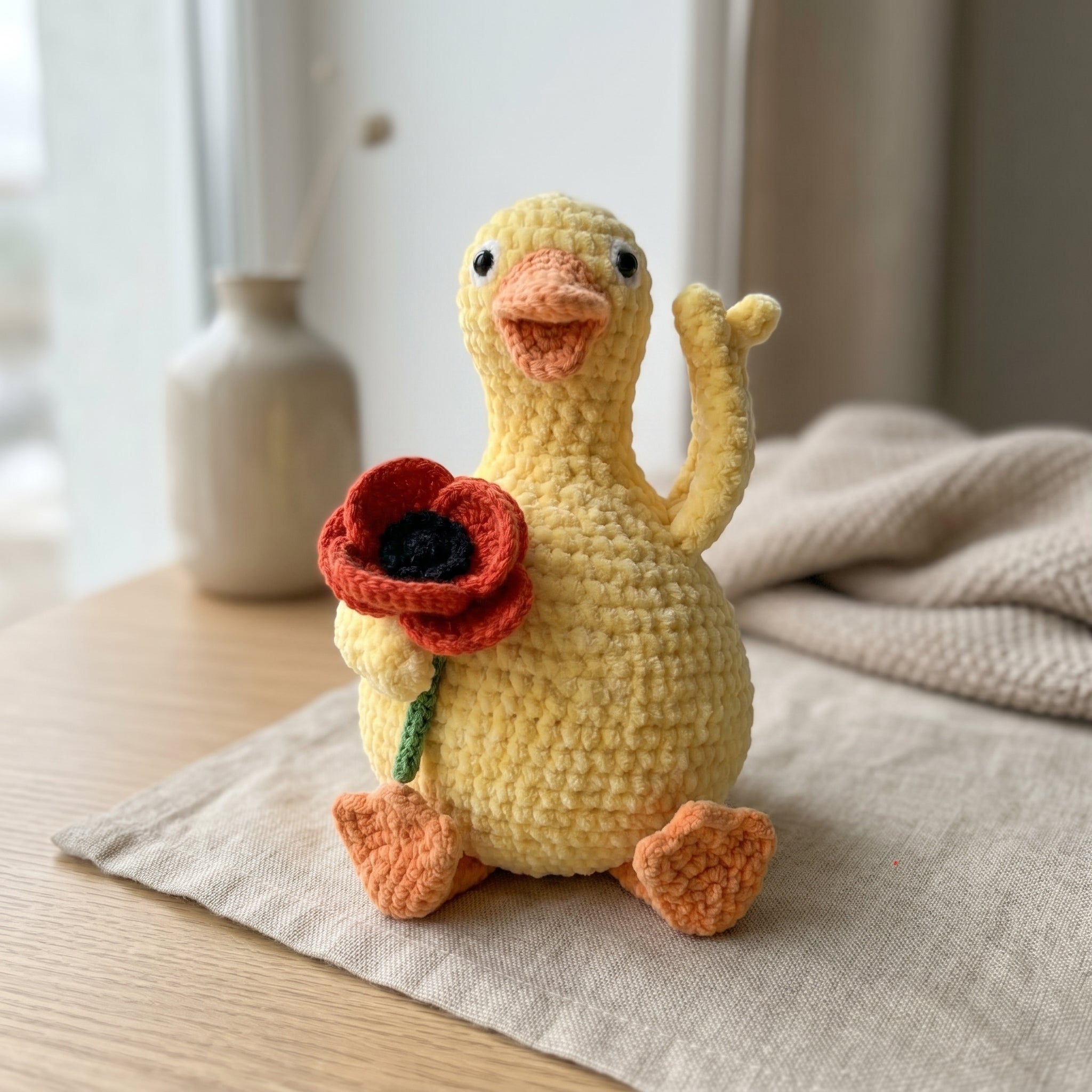 Duck Crochet Pattern PDF, Amigurumi Duck with Flower Tutorial