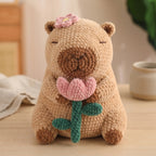 Crochet Capybara Pattern , Kawaii Capybara Plush with Flower Tutorial, Handmade Gift Idea