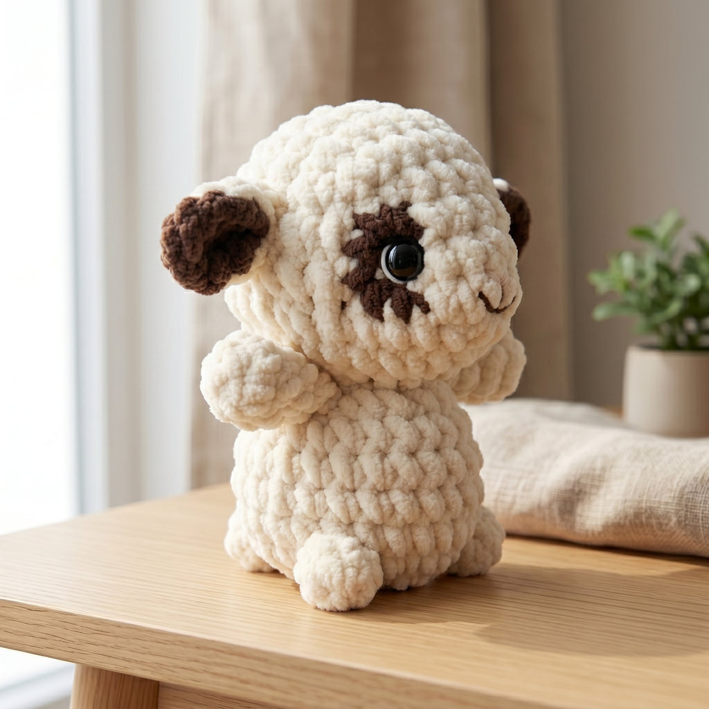Lamb Crochet Pattern PDF, Cute Sheep Amigurumi Tutorial, Plush Farm Animal